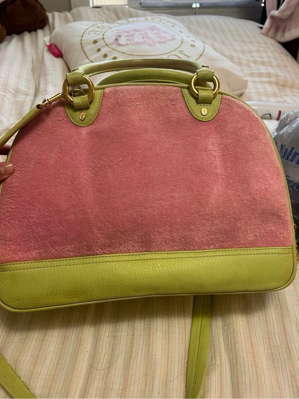Vintage Juicy Couture pink and green Girl's Best Friend dog carrier